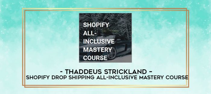 Thaddeus Strickland - Shopify Drop Shipping All-Inclusive Mastery Course digital courses