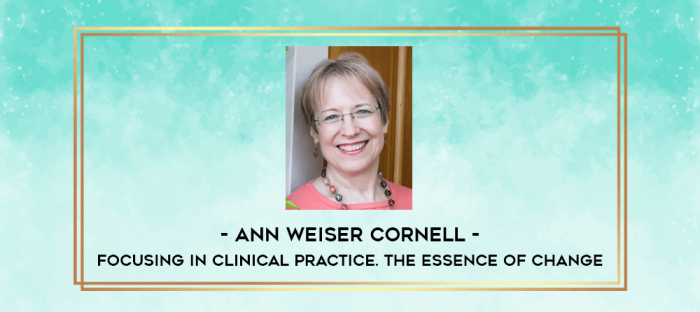 Ann Weiser Cornell - Focusing in Clinical Practice. The Essence of Change digital courses